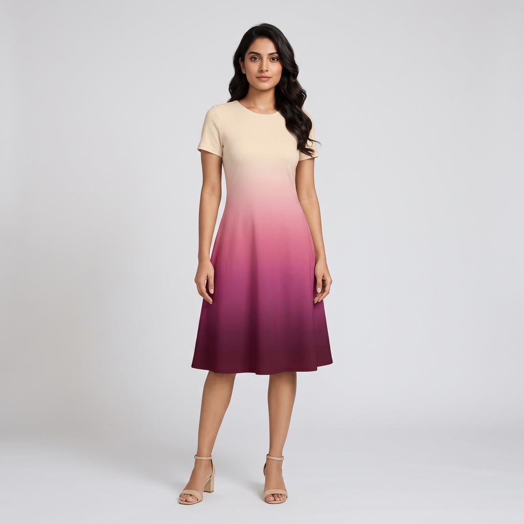 Bold Berry A Line Dress