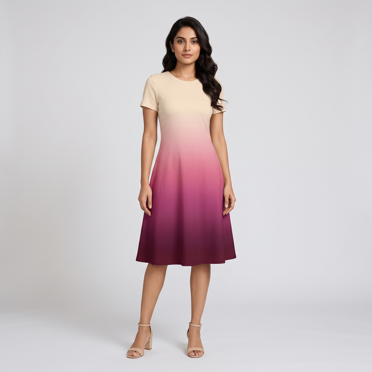 Bold Berry A Line Dress