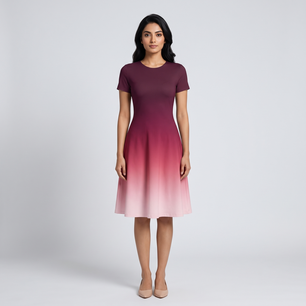 Crimson Hues A Line Dress