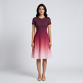 Crimson Hues A Line Dress