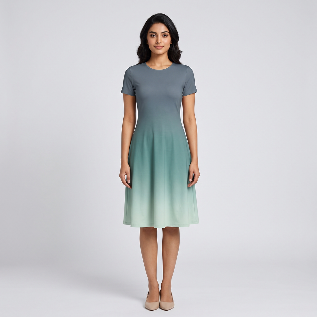Earthy Green A line Dress