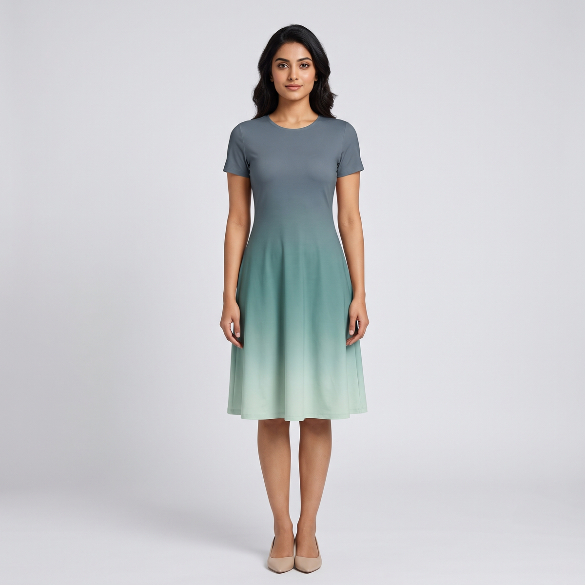 Earthy Green A line Dress