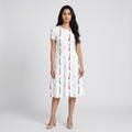 Ethnic Bohemian Leaves Earrings All Over Print A Line Dress
