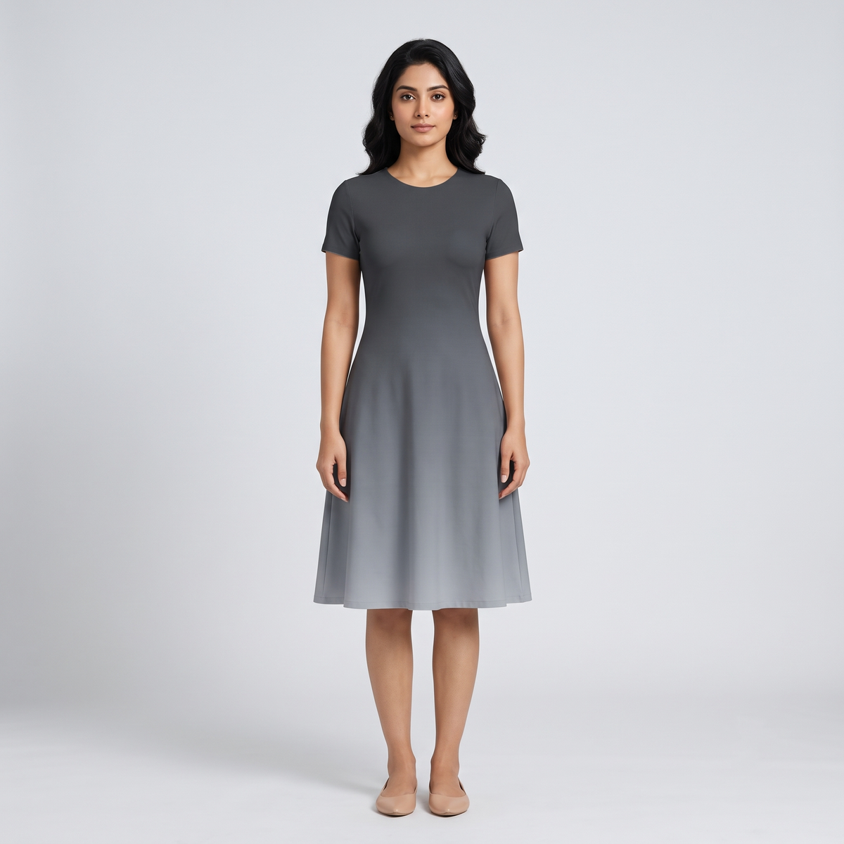 Light Steel A Line Dress