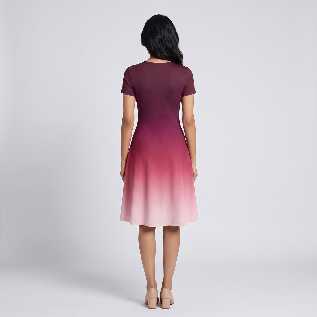 Crimson Hues A Line Dress