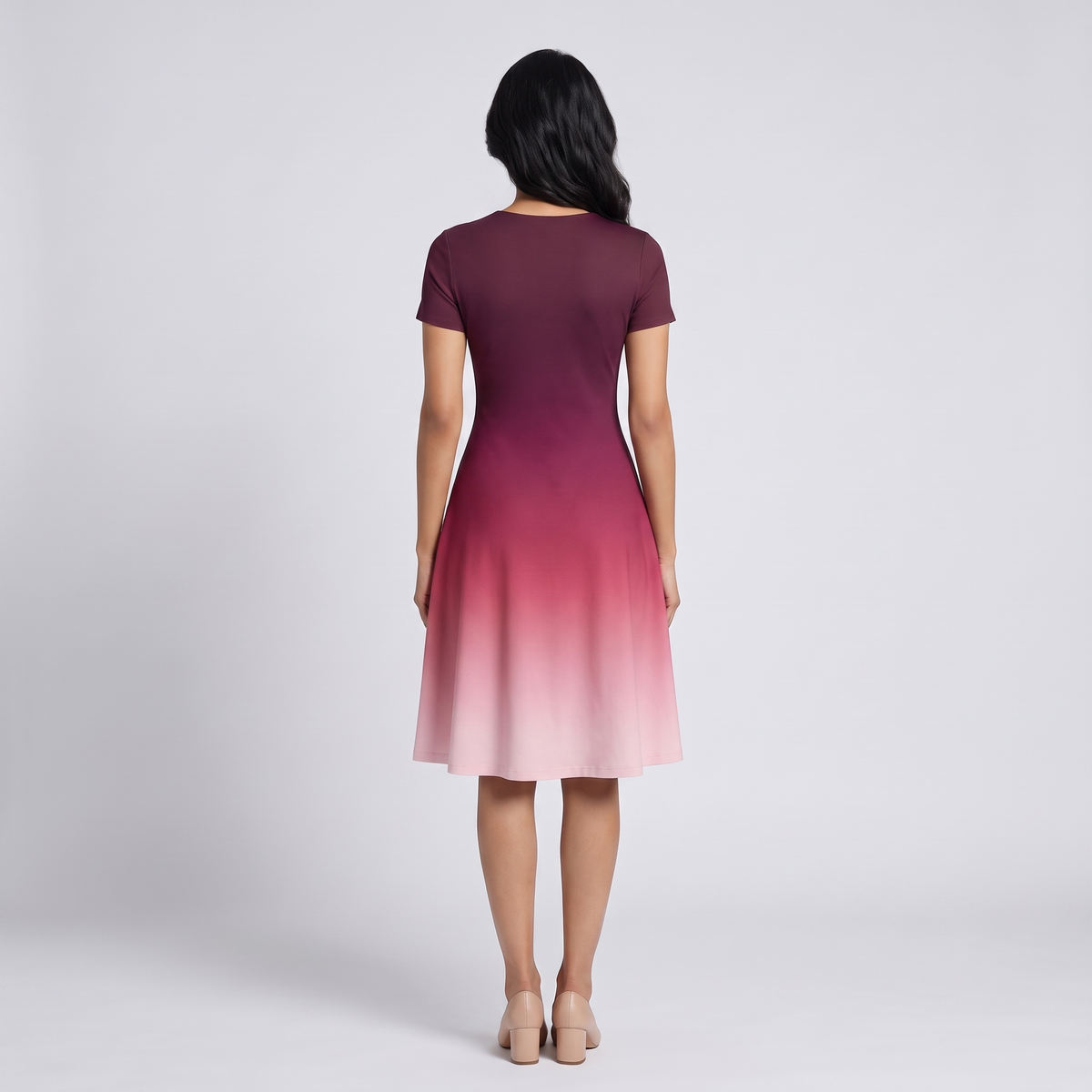 Crimson Hues A Line Dress