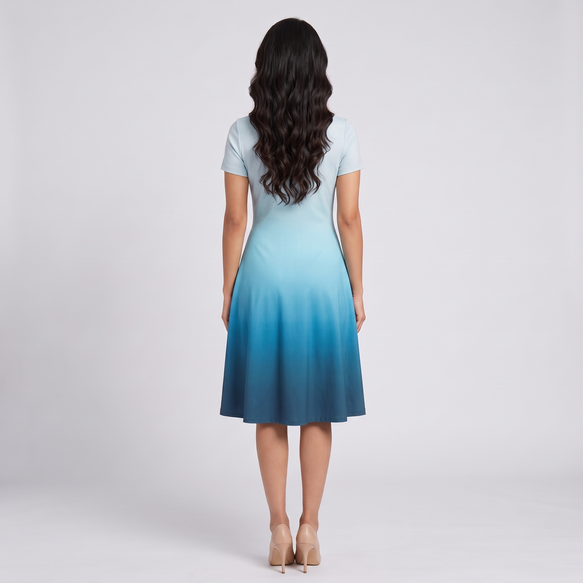 Marine Blue A Line Dress