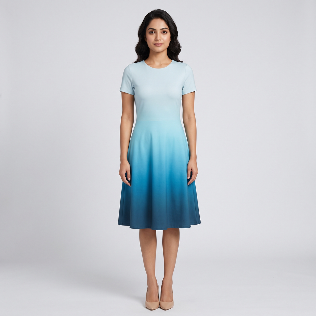 Marine Blue A Line Dress
