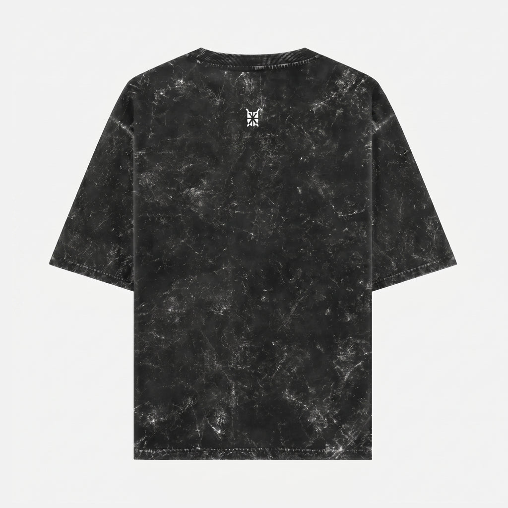 Acid Washed Grunge Arc Black Oversized T-Shirt (Unisex)