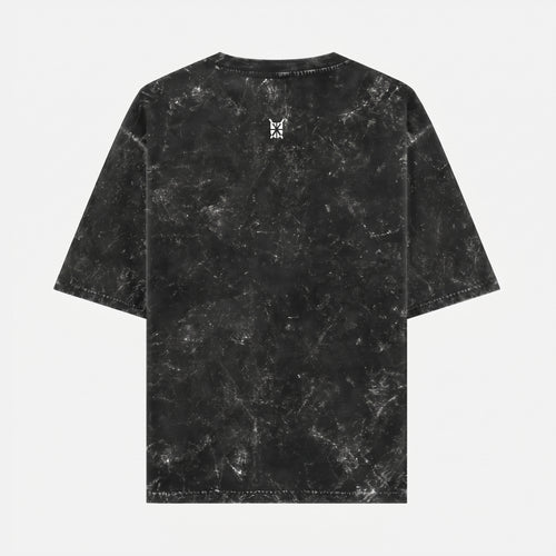 Acid Washed Grunge Arc Black Oversized T-Shirt (Unisex)