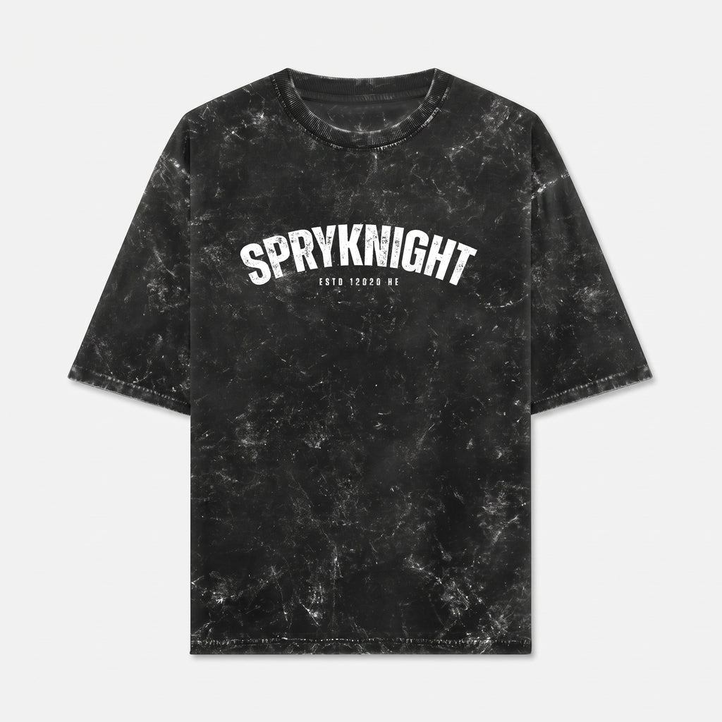 Acid Washed Grunge Arc Black Oversized T-Shirt (Unisex)
