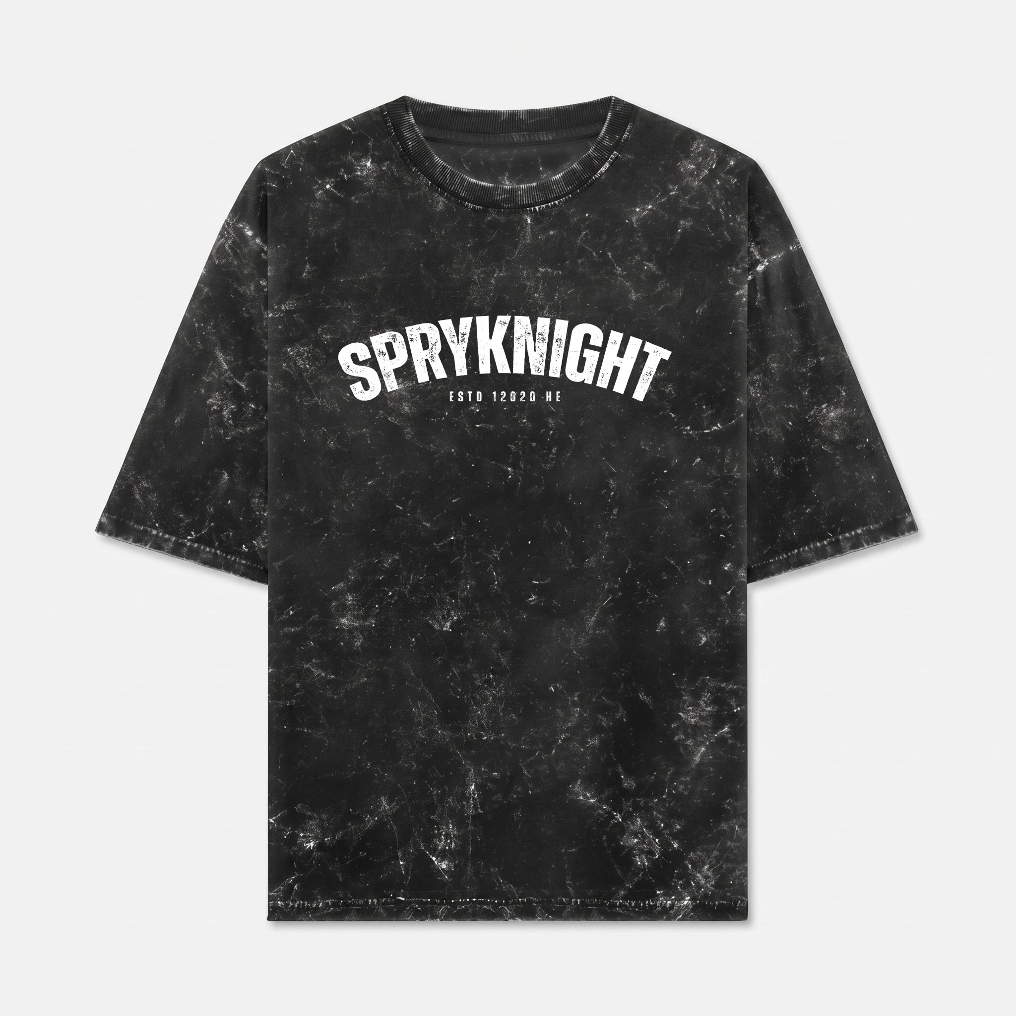 Acid Washed Grunge Arc Black Oversized T-Shirt (Unisex)