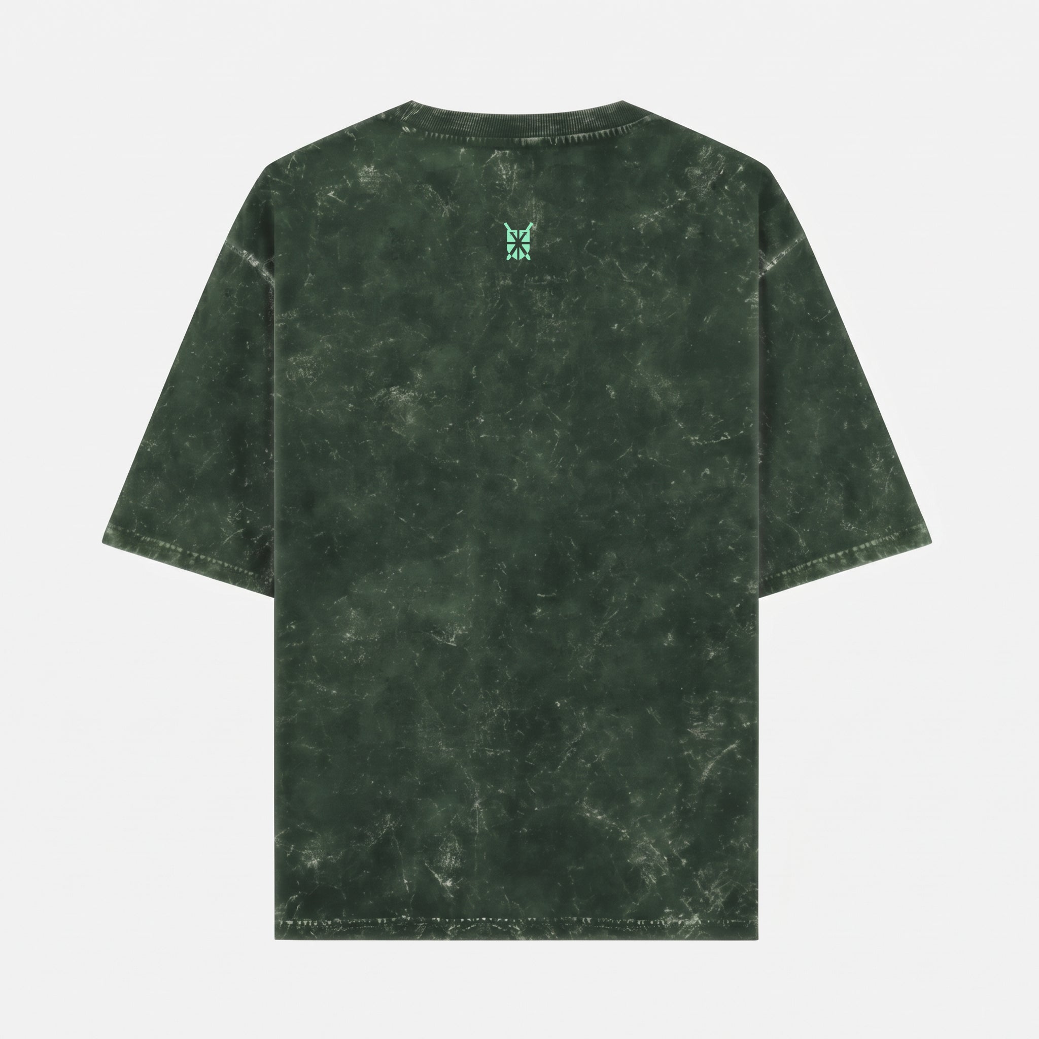 Acid Washed Grunge Arc Bottle Green Oversized T-Shirt (Unisex)