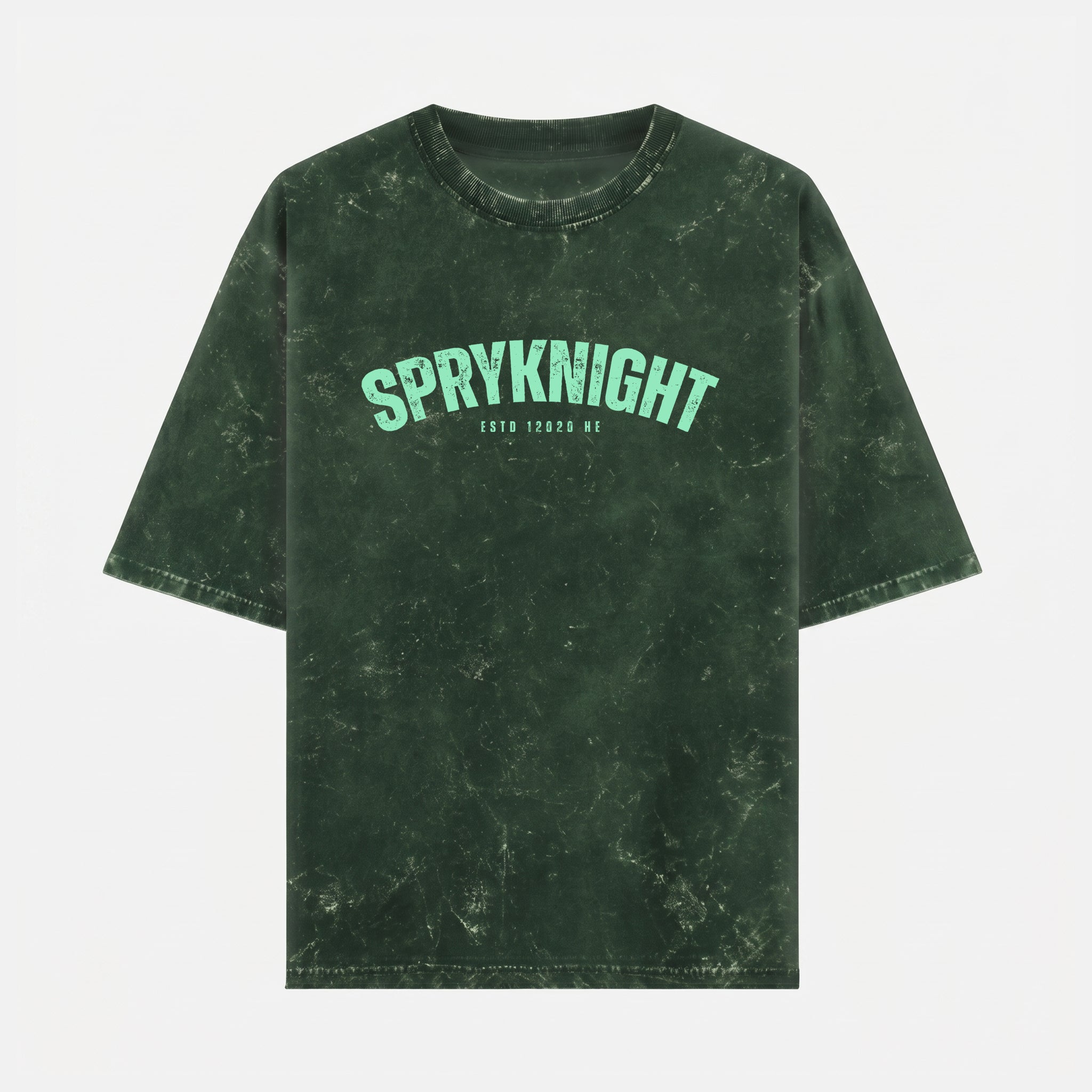 Acid Washed Grunge Arc Bottle Green Oversized T-Shirt (Unisex)