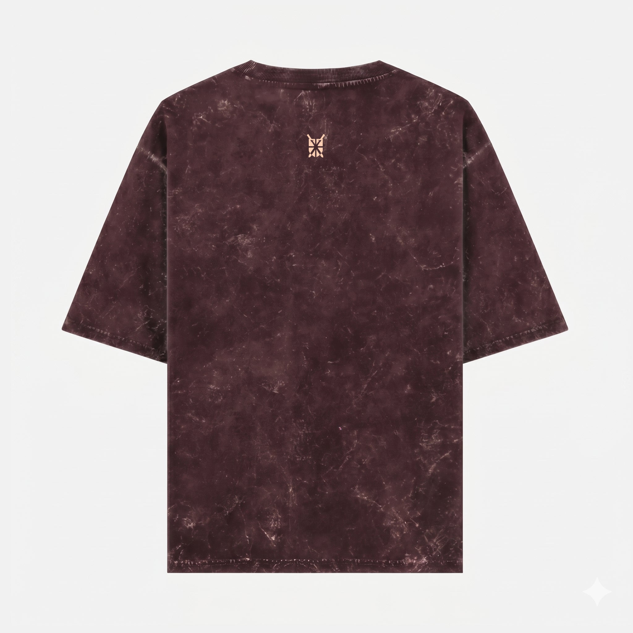 Acid Washed Grunge Arc Maroon Oversized T-Shirt (Unisex)