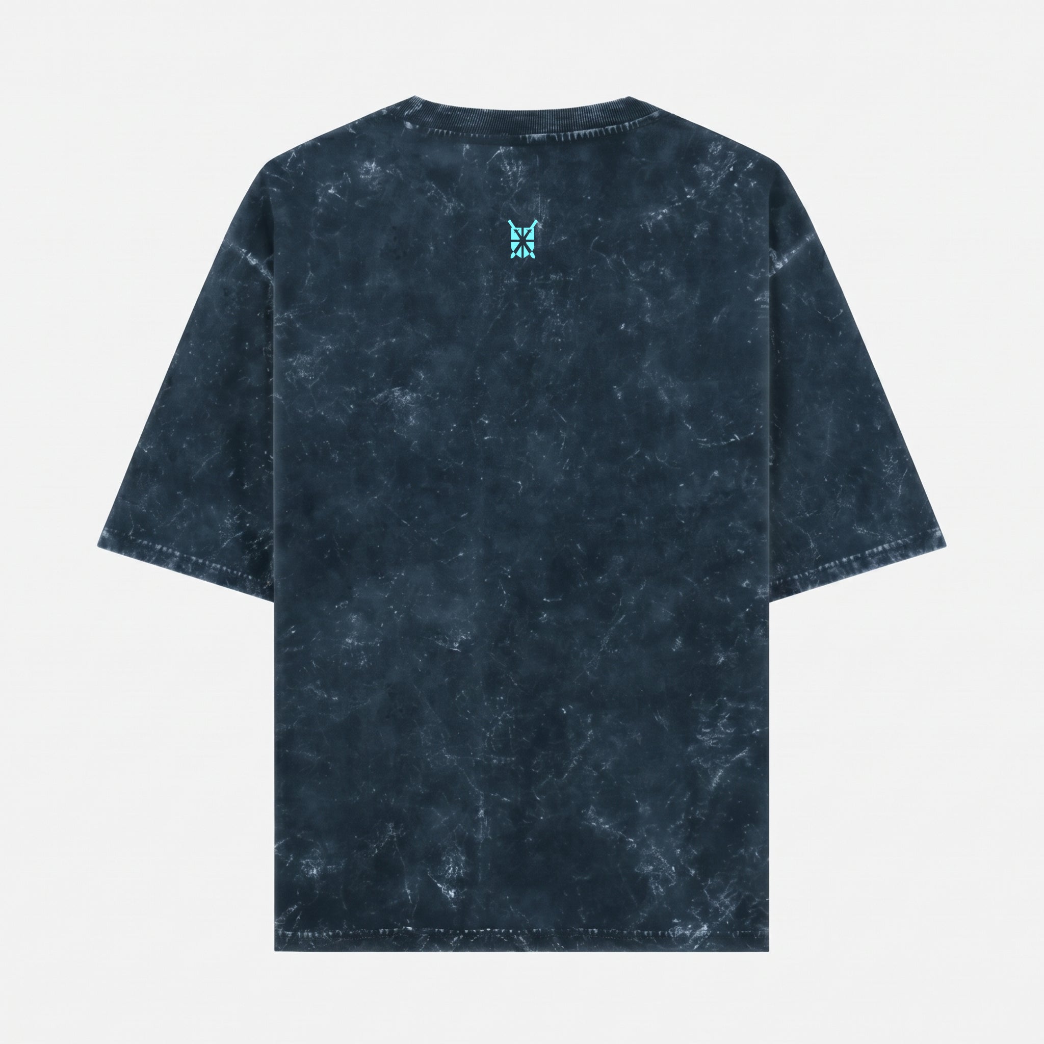 Acid Washed Grunge Arc Navy Blue Oversized T-Shirt (Unisex)
