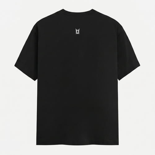 Classic Crew Neck Grunge Arc Emblem Black T-Shirt (Unisex)