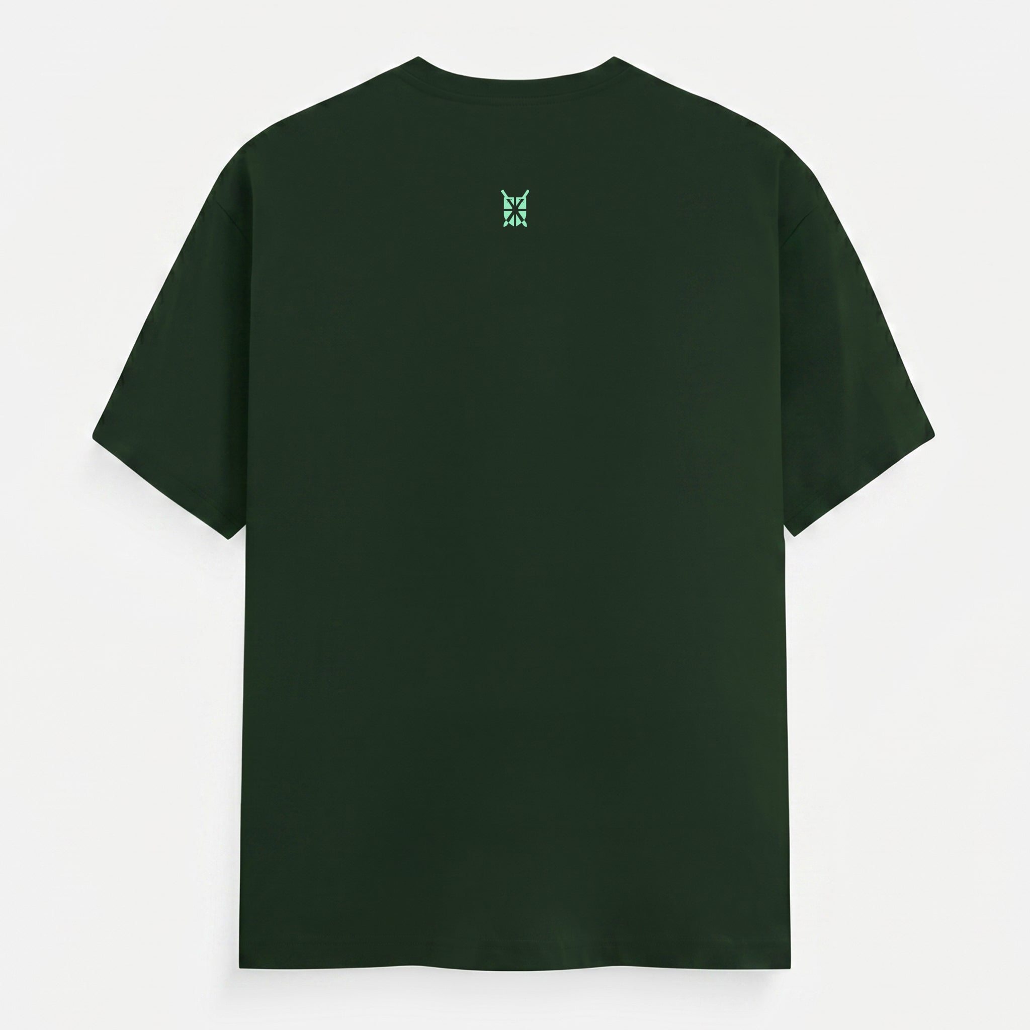 Classic Crew Neck Grunge Arc Emblem Bottle Green T-Shirt (Unisex)