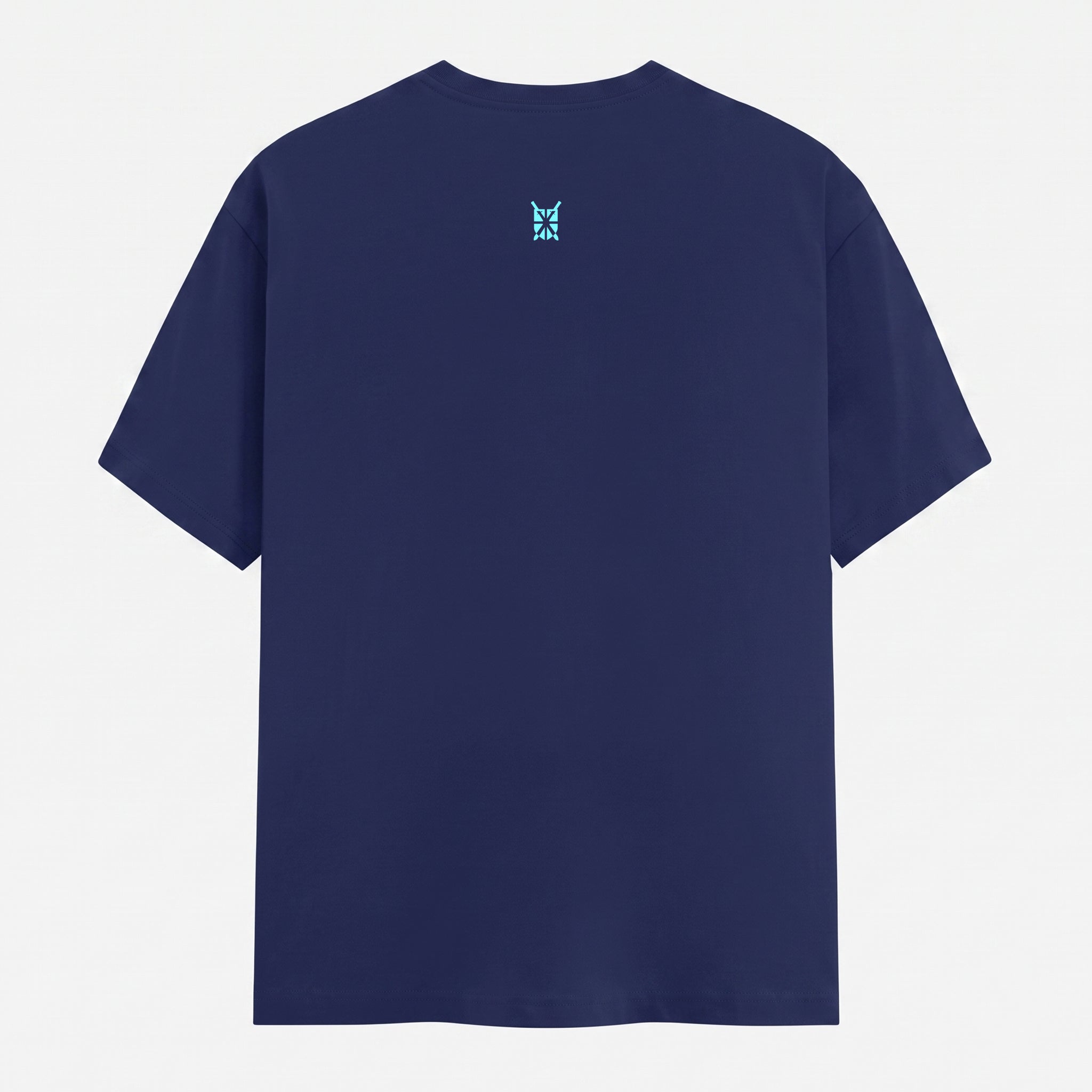 Classic Crew Neck Grunge Arc Emblem Royal Blue T-Shirt (Unisex)