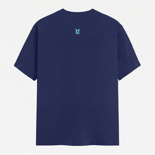 Classic Crew Neck Grunge Arc Emblem Royal Blue T-Shirt (Unisex)