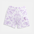 Tie Dye Script Emblem White-Lavender Shorts (Unisex)