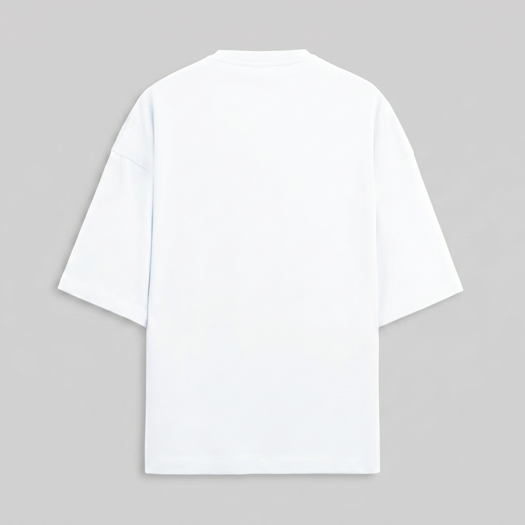 French Terry White Oversized T-Shirt (Unisex)