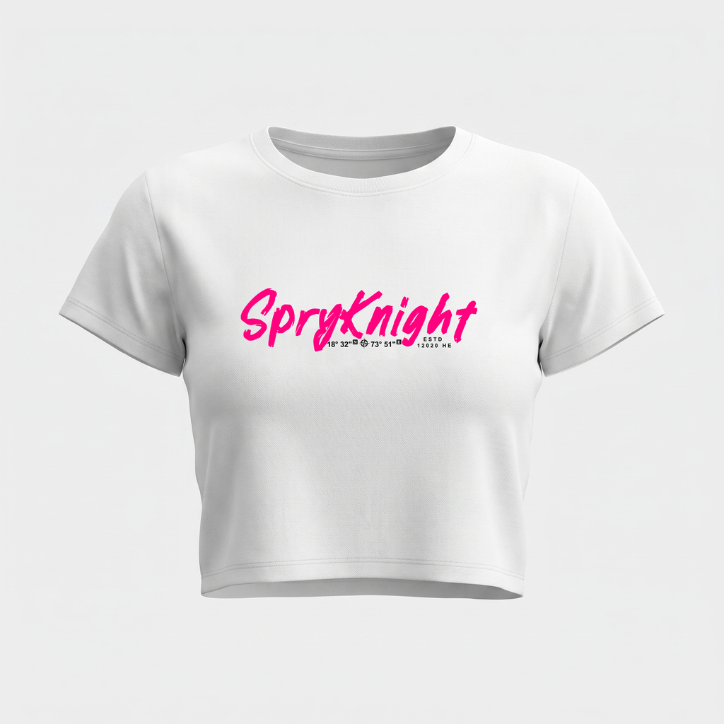 Women's White Cropped Tee Top