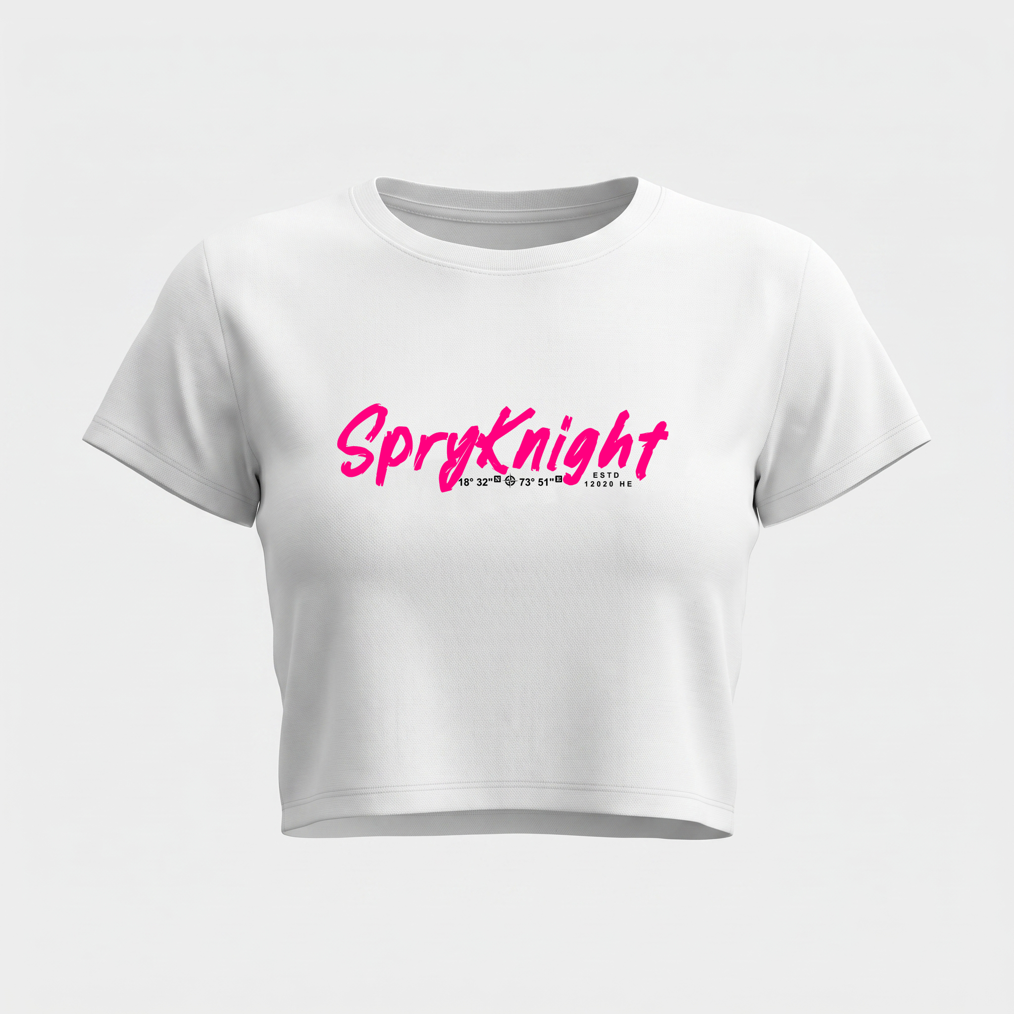 Women's White Cropped Tee Top