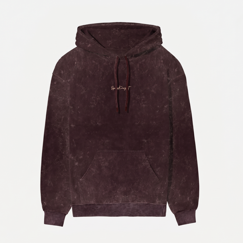 Acid Washed Maroon Hoodie (Unisex)