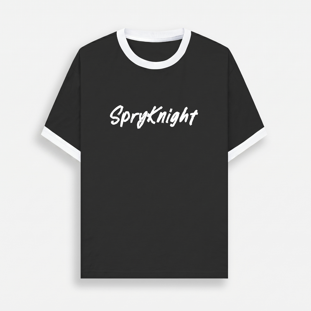 Ringer Black T-Shirt (Unisex)