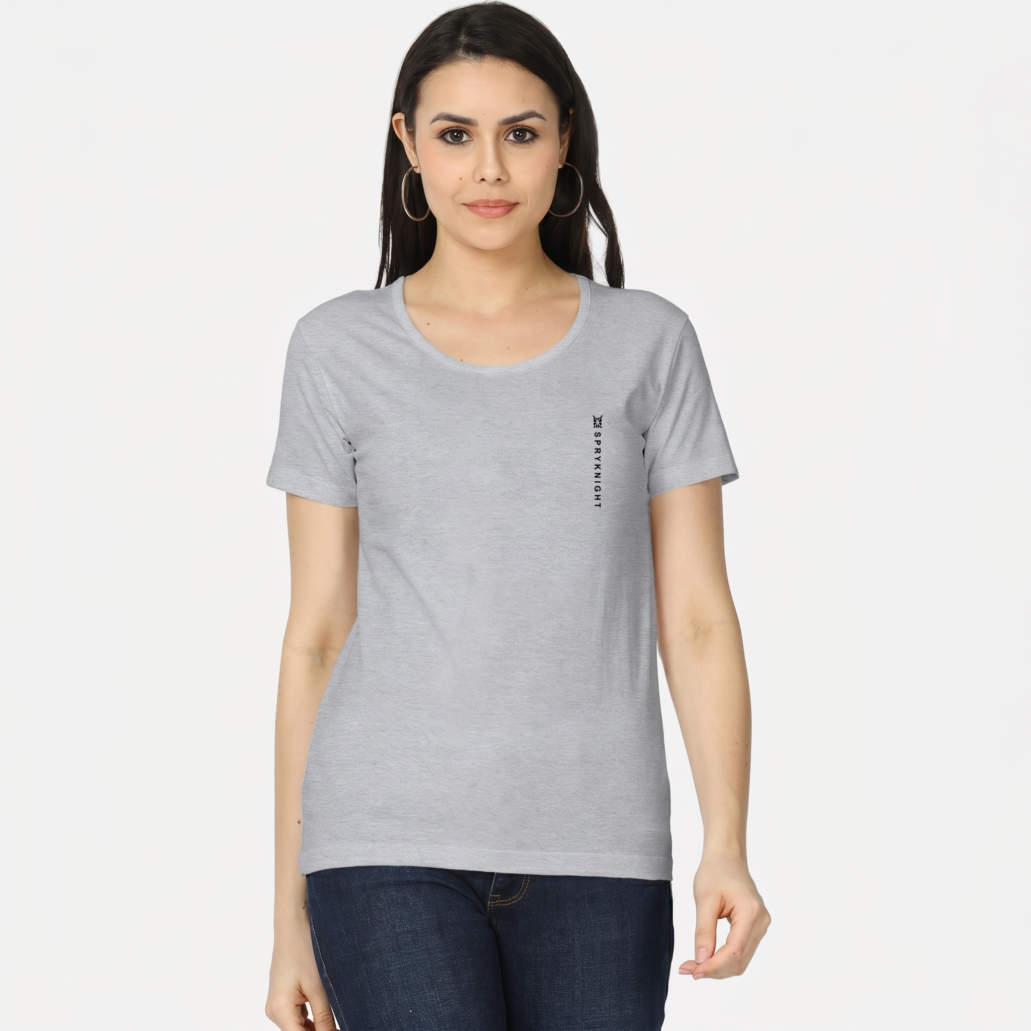Women's Grey Melange Classic T-Shirt