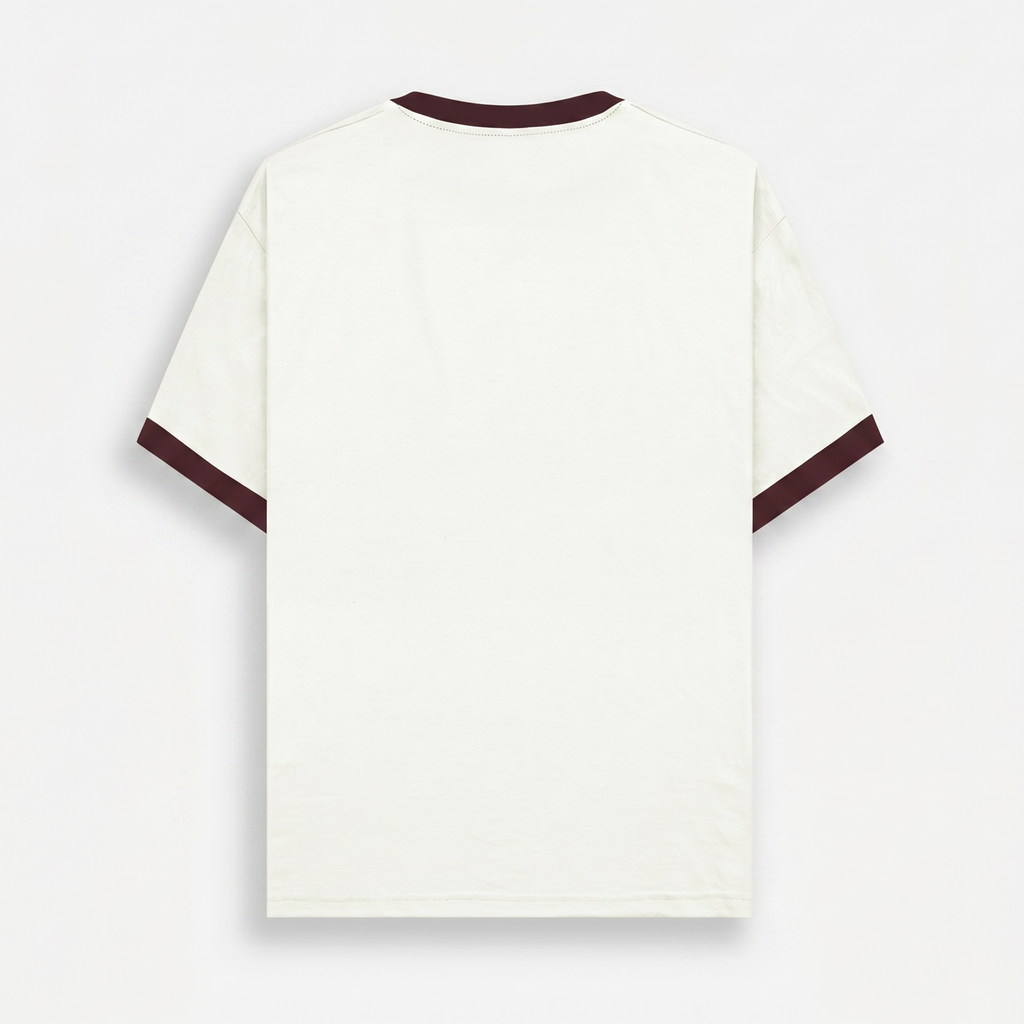 Ringer Off White-Maroon T-Shirt (Unisex)