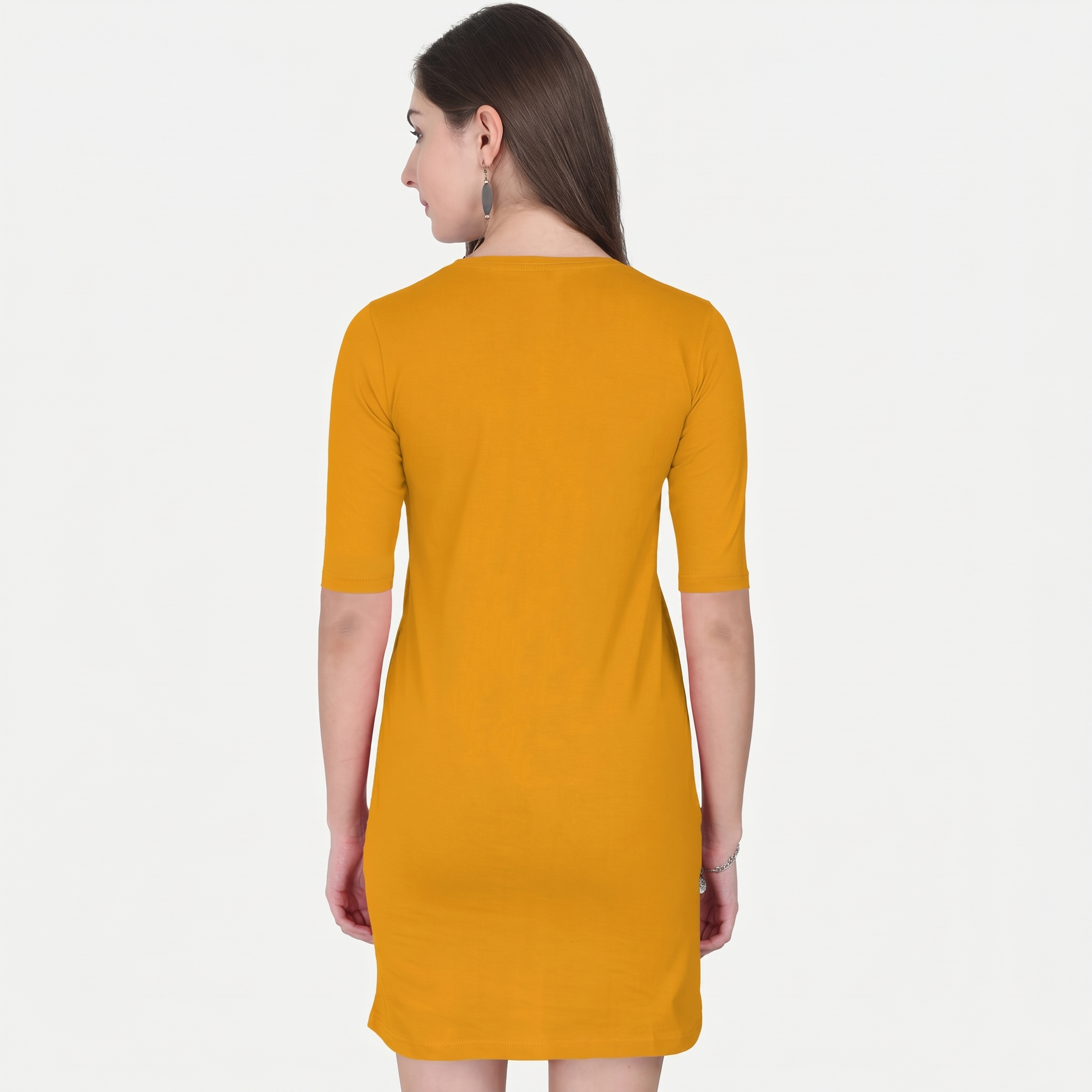 Women's Golden Yellow T-Shirt Dress