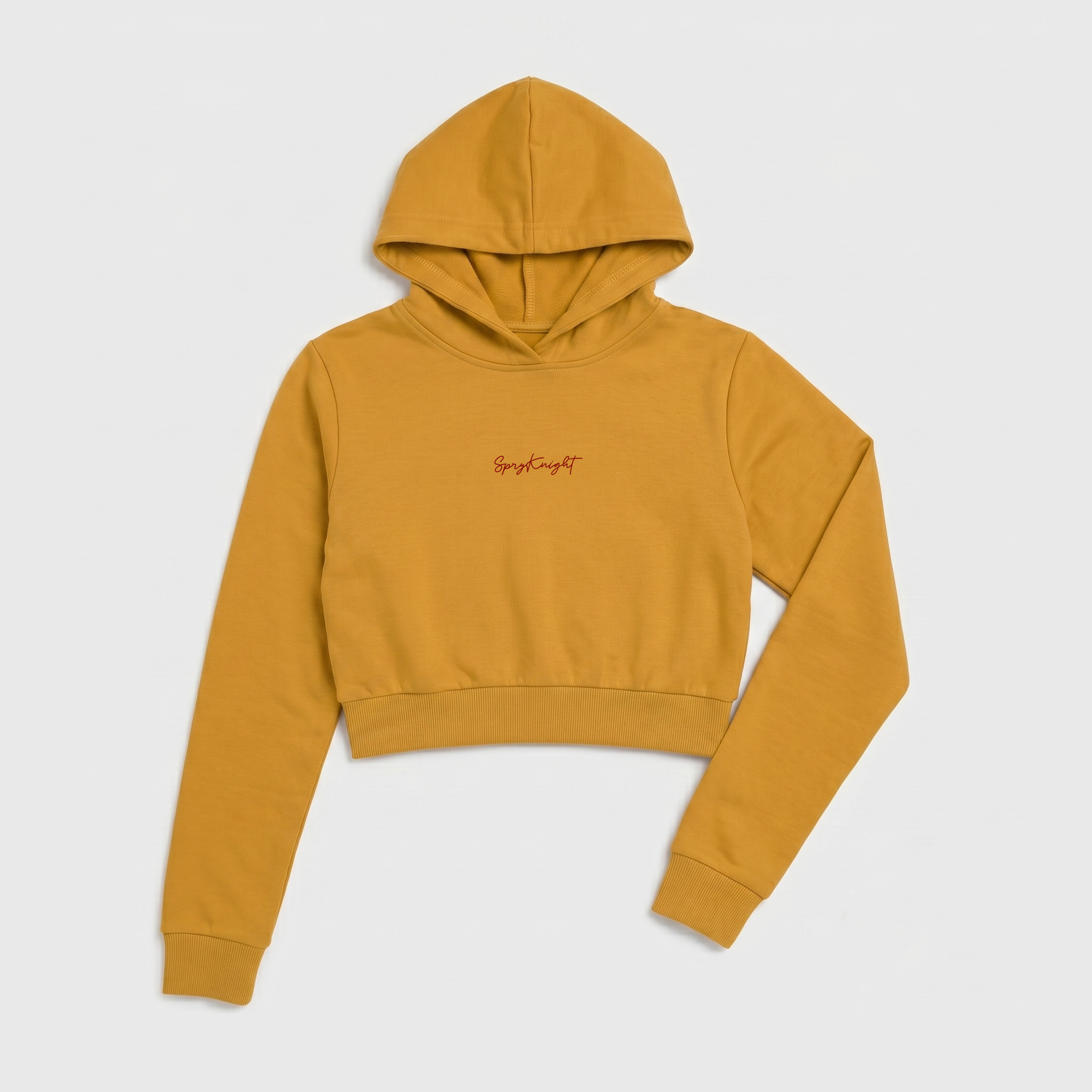 Women's Mustard Yellow Cropped Hoodie