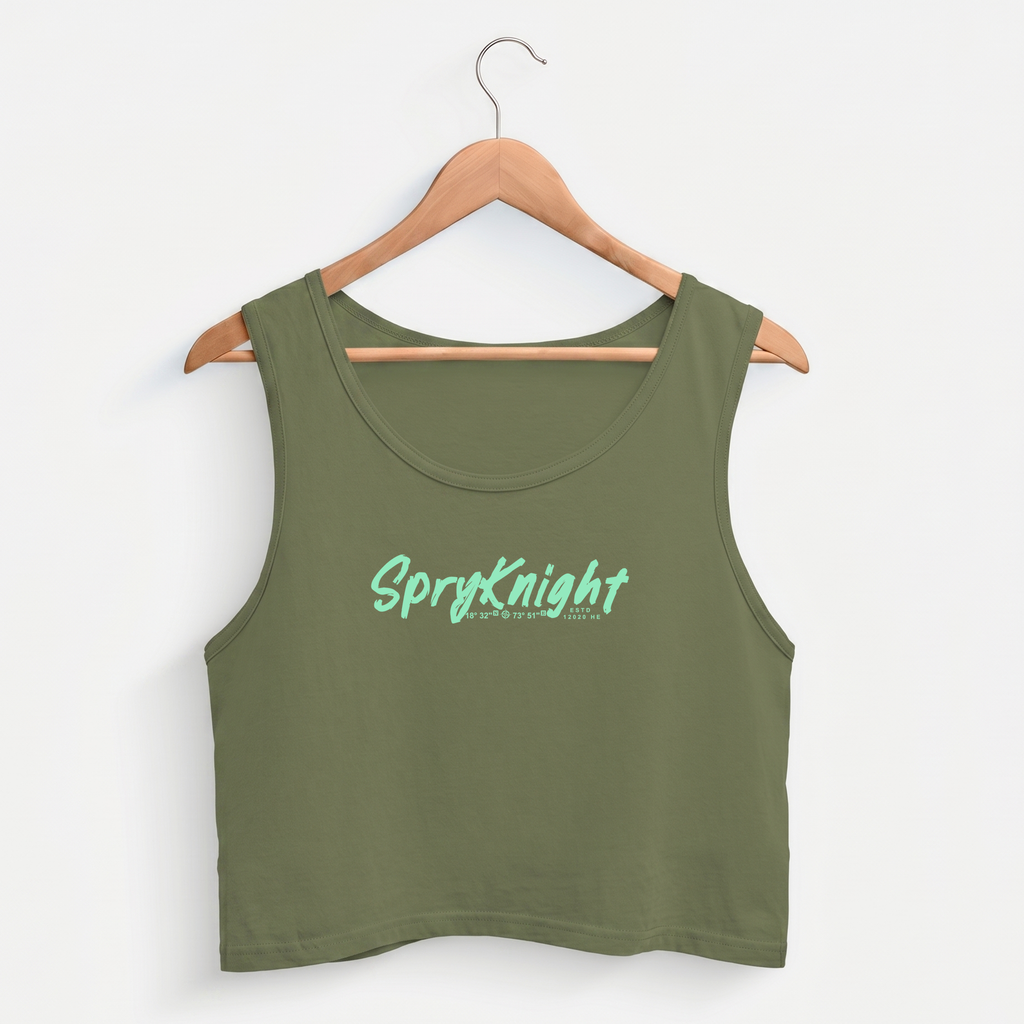 Women's Olive Green Cropped Tank Top