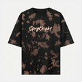 Tie Dye Oversized Script Emblem Brown-Black T-Shirt (Unisex)