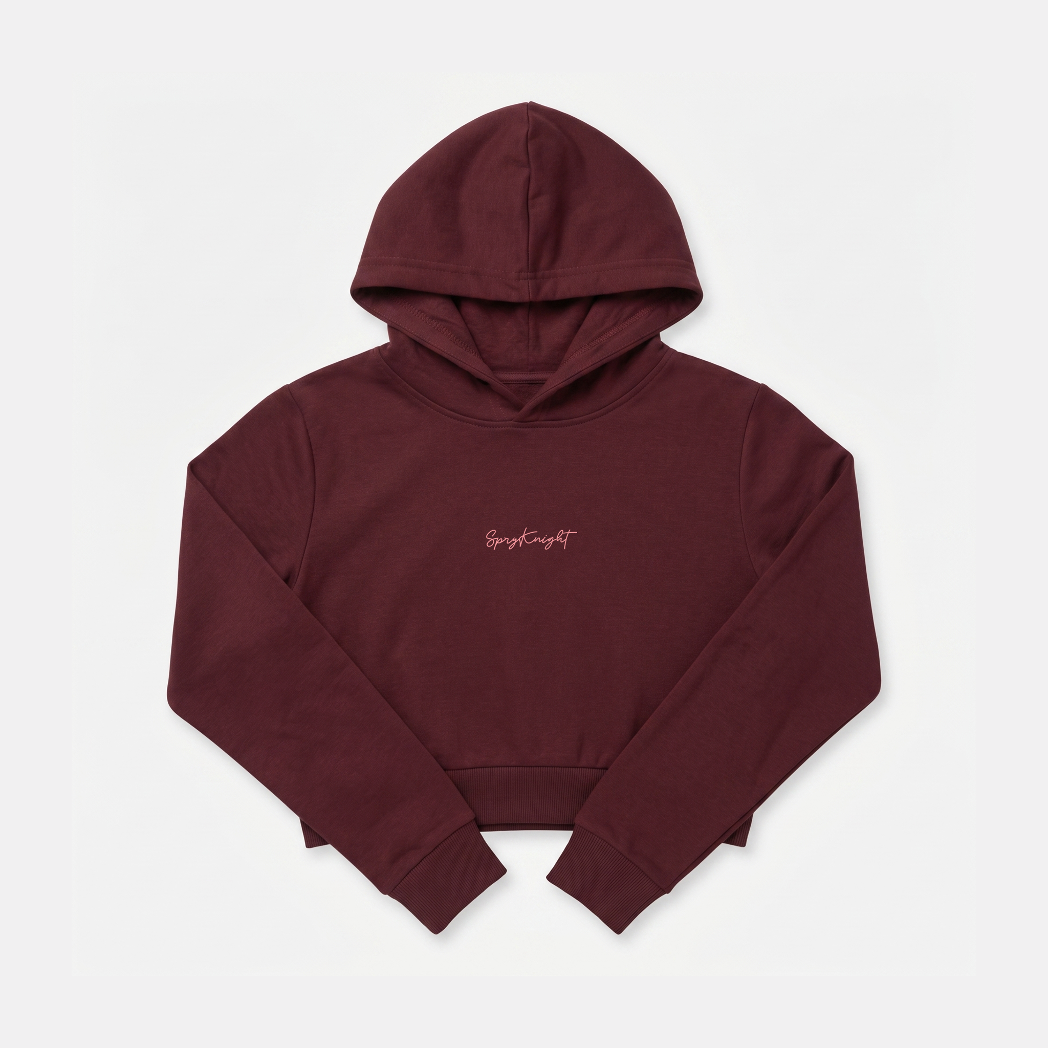 Women's Maroon Cropped Hoodie