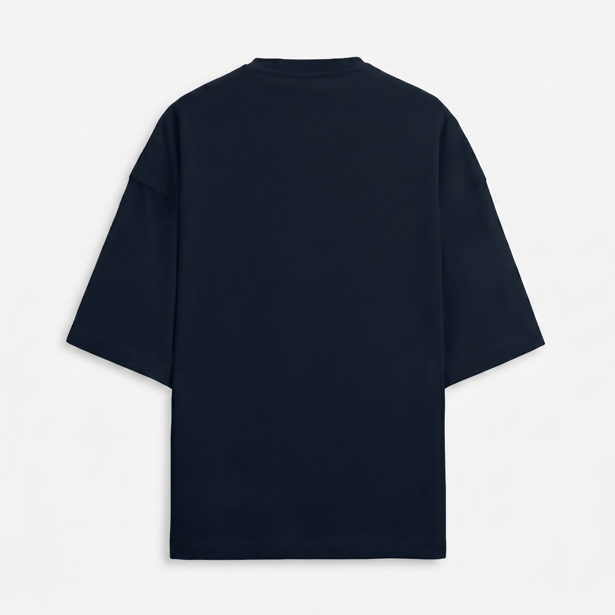 French Terry Navy Blue Oversized T-Shirt (Unisex)