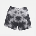 Tie Dye Script Emblem Black-White Shorts (Unisex)