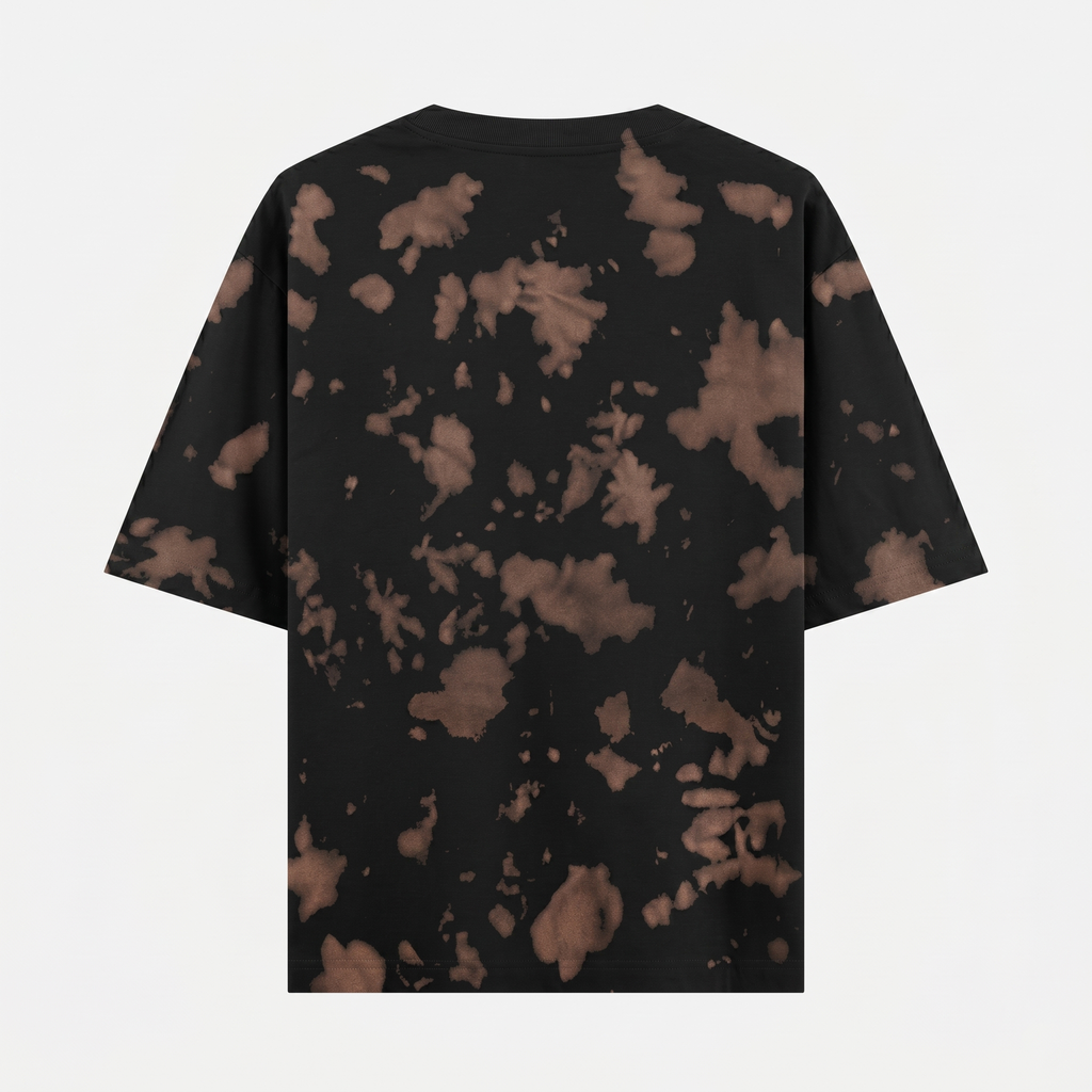 Tie Dye Oversized Script Emblem Brown-Black T-Shirt (Unisex)