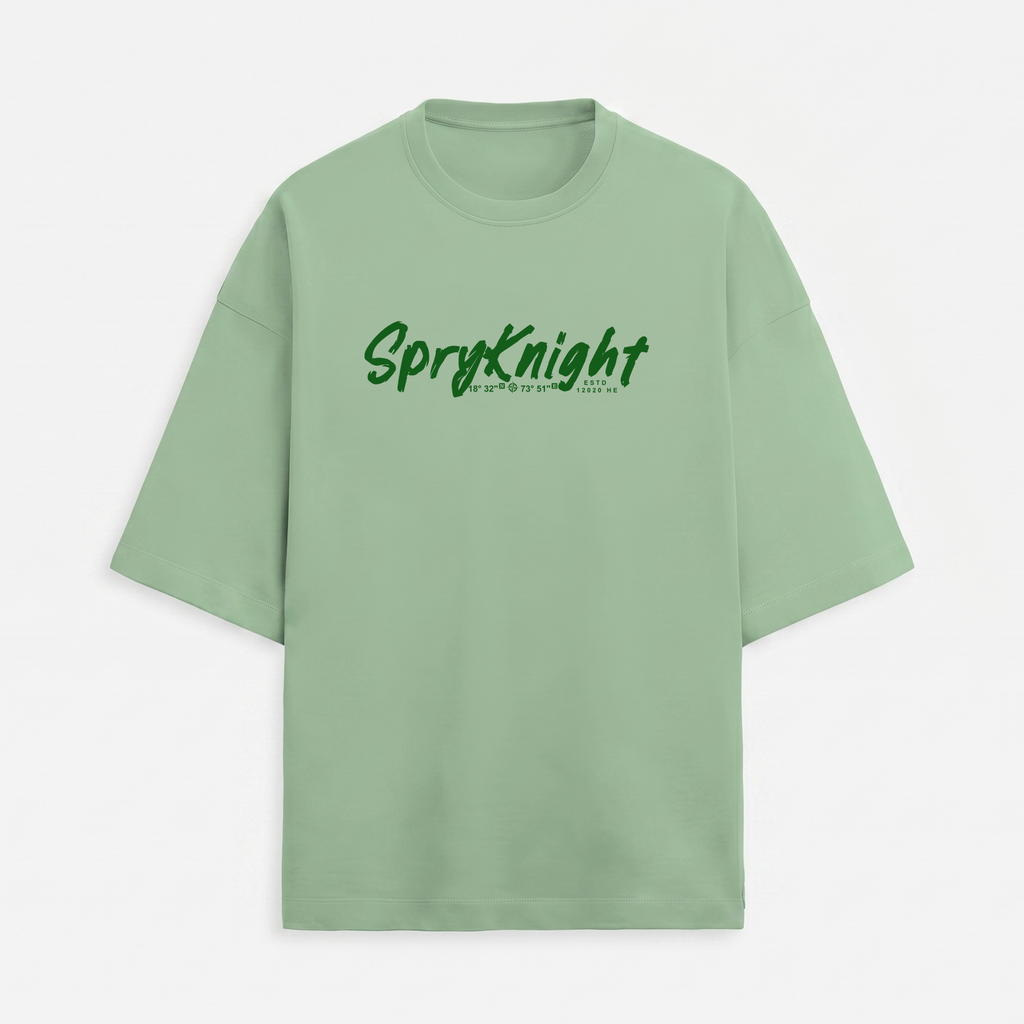 French Terry Jade Green Oversized T-Shirt (Unisex)