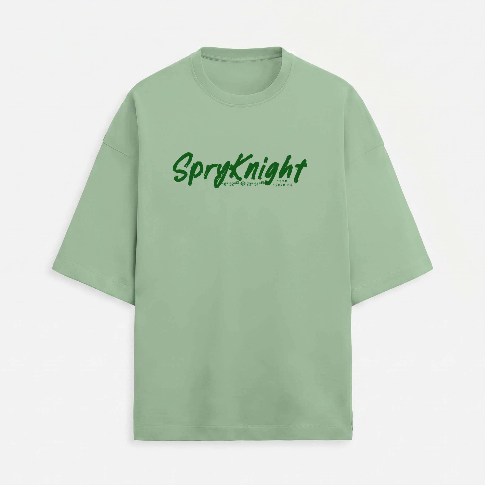 French Terry Jade Green Oversized T-Shirt (Unisex)