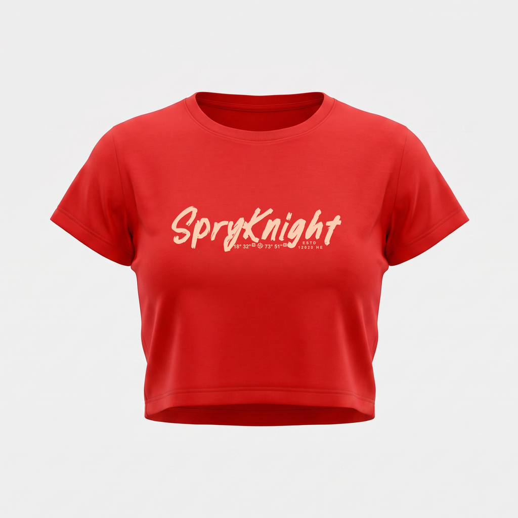 Women's Red Cropped Tee Top