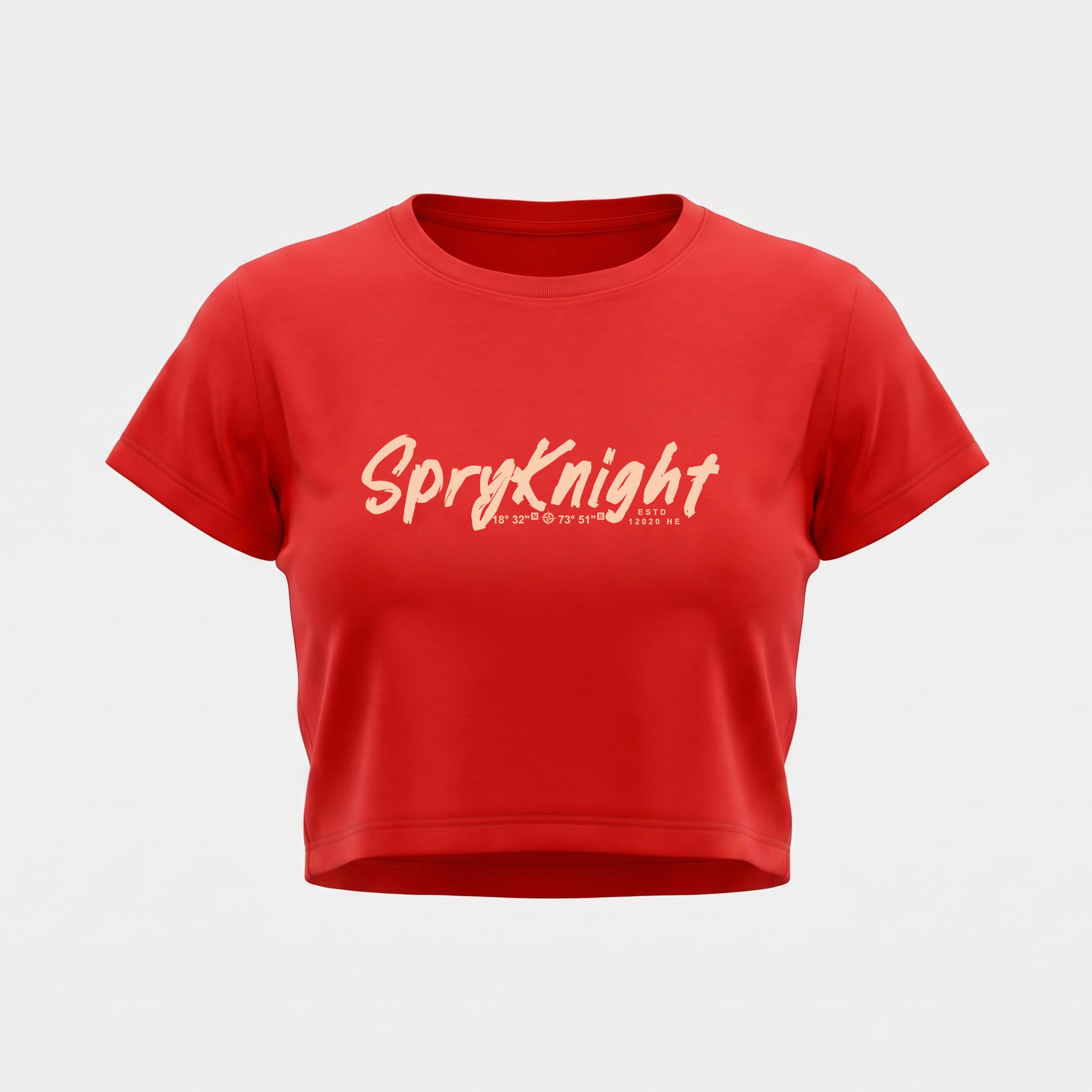 Women's Red Cropped Tee Top