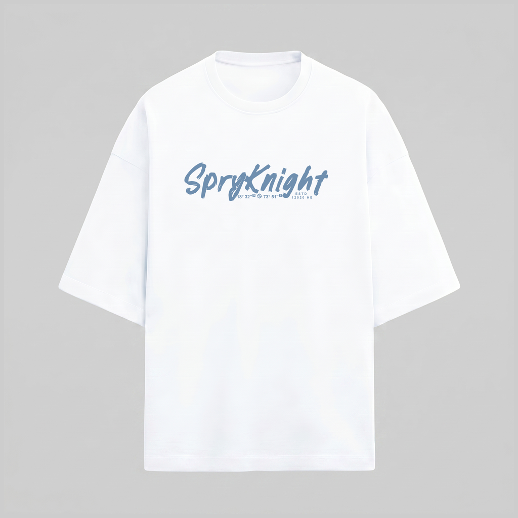 French Terry White Oversized T-Shirt (Unisex)
