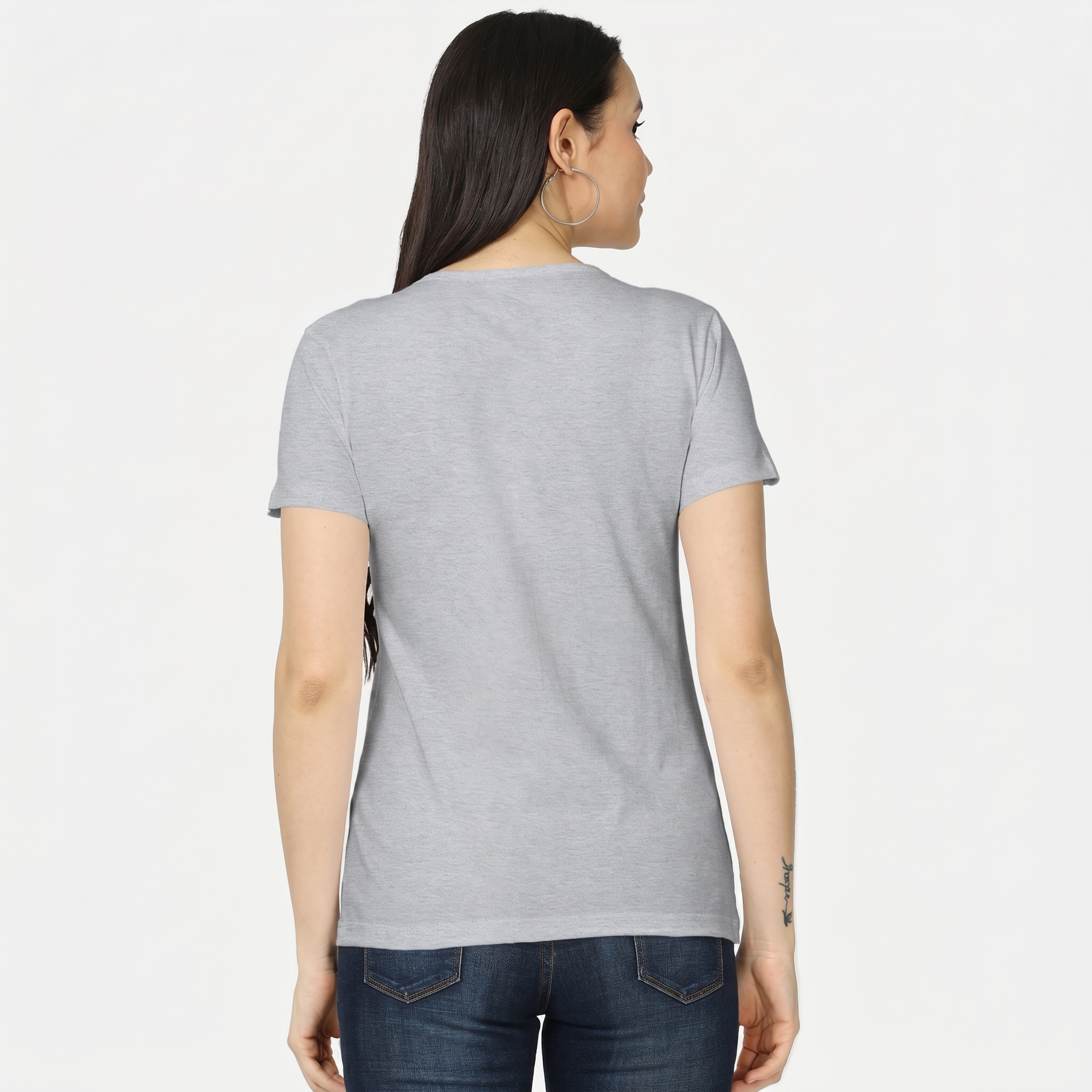 Women's Grey Melange Classic T-Shirt