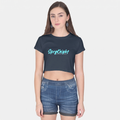 Women's Navy Blue Cropped Tee Top