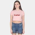 Women's Light Baby Pink Cropped Tee Top