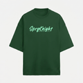 French Terry Bottle Green Oversized T-Shirt (Unisex)