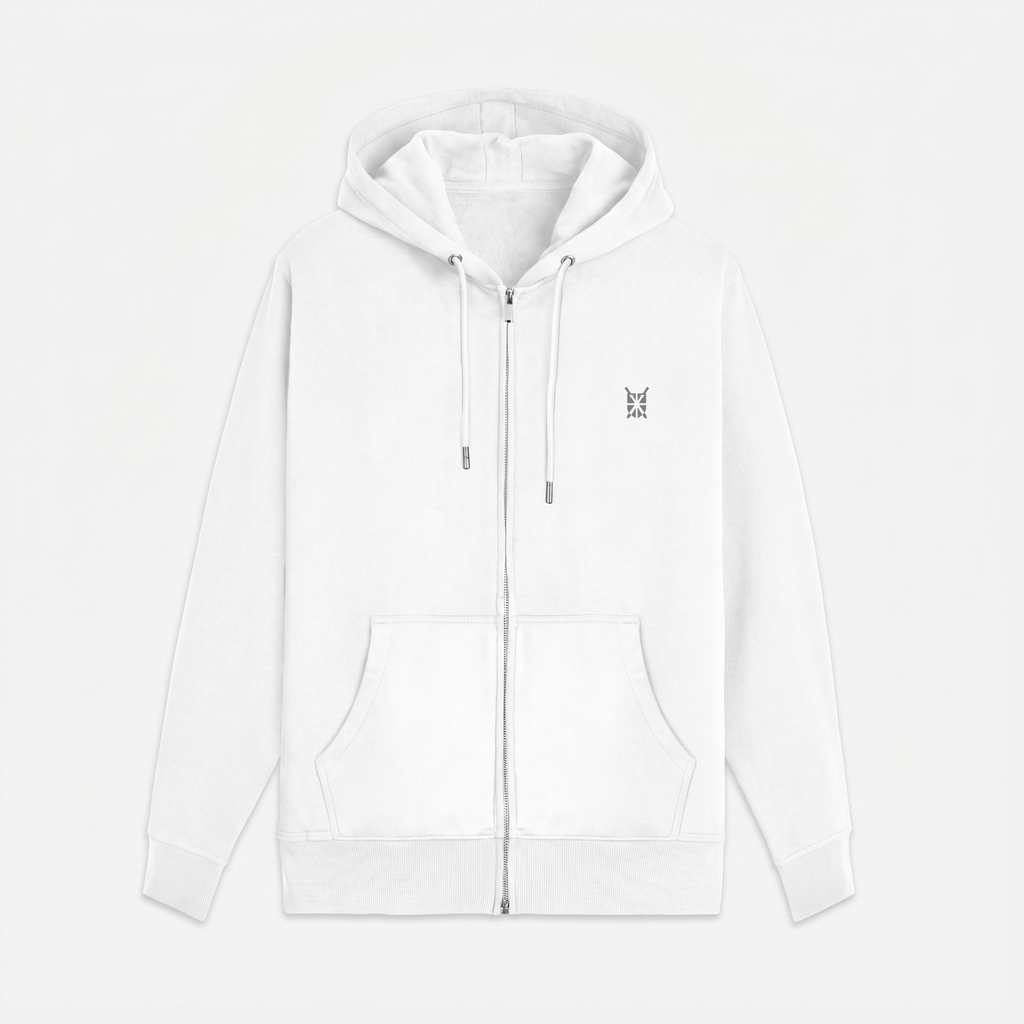 White Zip Hoodie (Unisex)